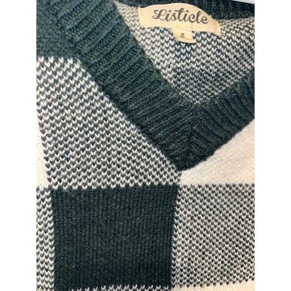 Listicle Women’s Checkered Sweater | Size S | Excellent Conditon - Picture 4 of 7